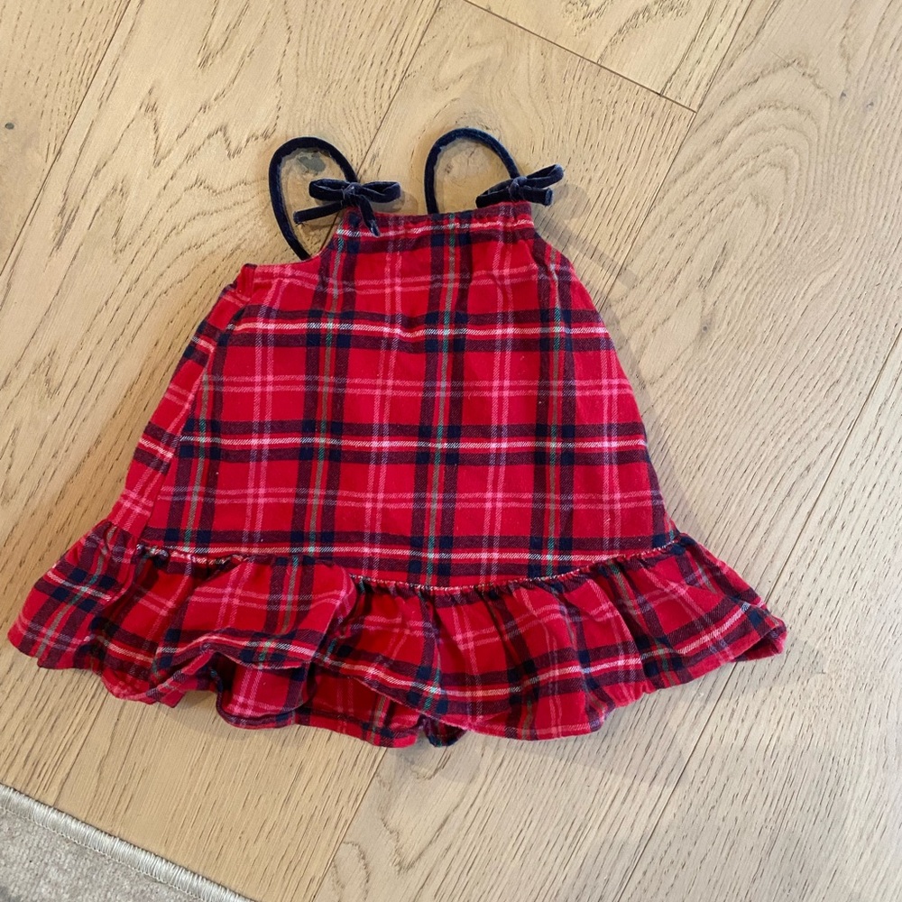 Gap - Red Plaid Ruffle Dress